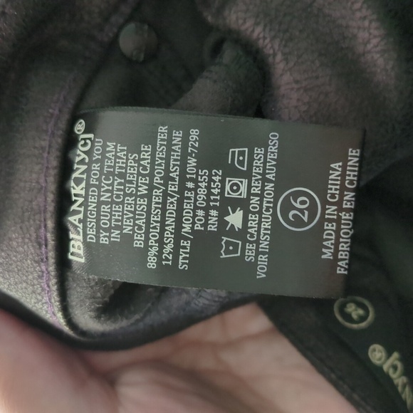 Blank NYC Spray On Dark Burgundy Moto Biker style Mid Rise Leggings Stretchy 26 - Picture 4 of 9